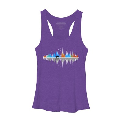Women's Design By Humans Sounds of Nature Color Tree Notes By NomAdartStudio Racerback Tank Top