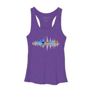 Women's Design By Humans Sounds of Nature Color Tree Notes By NomAdartStudio Racerback Tank Top - 1 of 2