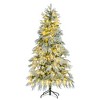 Lycvki Pre-Lit Spruce Snow Flocked Christmas Tree with Artificial Hinged and Snow Branch Tips, Holiday Office Home Décor - 3 of 4
