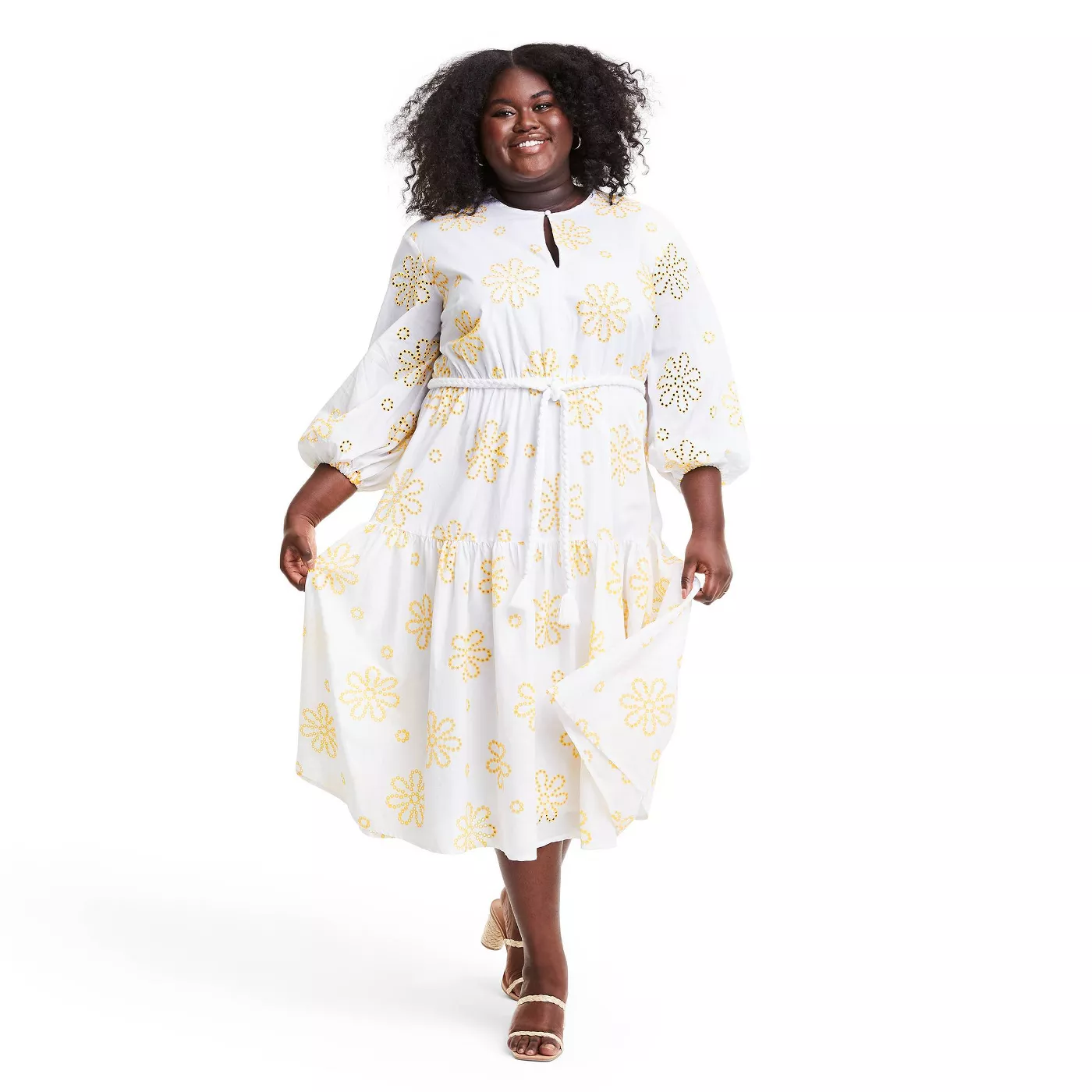 Floral Embroidered Dress - ALEXIS for Target White/Yellow