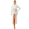 Slickblue Women's Long Faux Fur Maxi Coat, Collared and Cuffed Style with Stretch, White Outerwear, Size S-L - 2 of 4