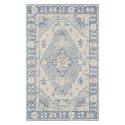 Photo 1 of ***USED - DIRTY - NO PACKAGING***
Momeni Anatolia Wool and Nylon Area Rug, 5'3" X 7'6", Blue