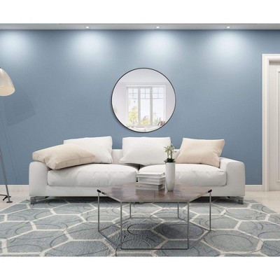 42-Inch Round Silver Metal Frame Mirror