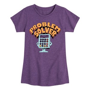 Girls' - Instant Message - Problem Solver Fitted Short Sleeve Graphic T-Shirt - 1 of 4