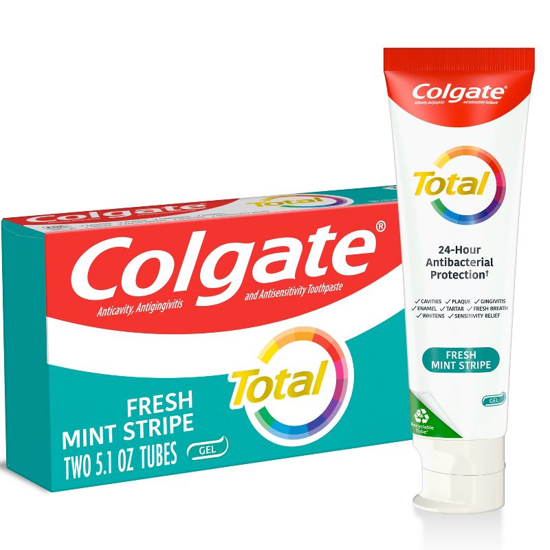 Colgate Total Fresh Mint Gel Toothpaste - 4.8oz/2pk, 1 of 11