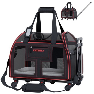 Katziela Airline Compliant Wheeled Pet Carrier With Top Loader