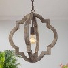 LNC Timeless 1-Light 16" Farmhouse/Rustic Small Lantern Chandelier, Rustic Bronze and Weathered Gray Wood Tone - 2 of 4