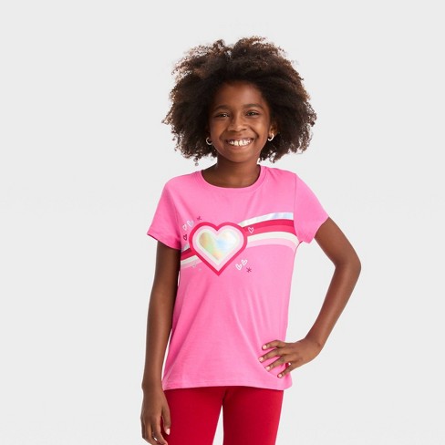 Girls' Short Sleeve 'Unicorn' Graphic T-Shirt - Cat & Jack™ Light Peach XS