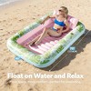 Jasonwell 4-in-1 Inflatable Tanning Pool Lounger, 70"x46" Sunbathing Raft with Pillow, Cyan Pink, Large Float for Adults - 3 of 4