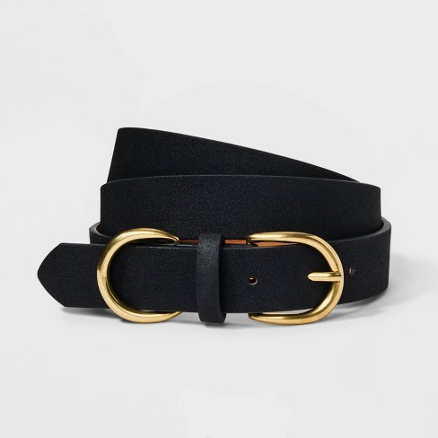 Women's Round Buckle Belt - Wild Fable™ Black : Target