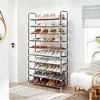 SONGMICS 10-Tier Shoe Rack Storage Organizer Metal Frame Non-Woven Fabric Black - 3 of 4