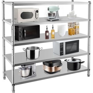 Stainless Steel Shelves, 3/4/5 Tier Storage Shelf, Heavy Duty Shelving for Kitchen Garage Office Restaurant Warehouse - 1 of 4