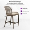 PURPLE LEAF Patio Sunbrella Bar Stools Set of 2 Handwoven Wicker Bar Height Stool Modern Aluminum Outdoor Wicker Barstools with Back and Cushion - 4 of 4