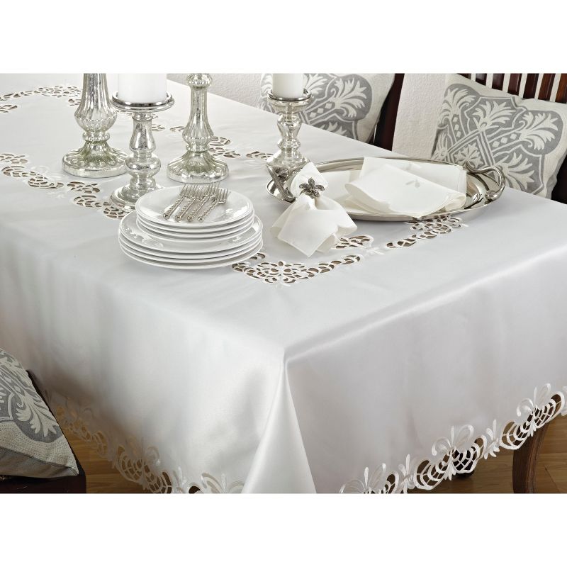 Saro Lifestyle Cutwork Design Elegant Tablecloth, 2 of 5