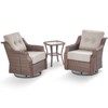 POCASSY Outdoor Swivel Patio Chairs Set with 6-Inch Thick Cushions, All Weather Brown Wicker Patio Furniture Set Outdoor Bistro Set for Porch - 4 of 4