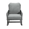 Okak 15" Contemporary Wiker Rocking Chair Patio Accent Chair with 4" Polyester Cushion,Set of 1/2,Recliner Chair for Porch,Backyard,300lbs Max - 4 of 4