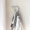 3 Hook Wall Hanger White Wood & Cast Iron by Foreside Home & Garden - 2 of 4