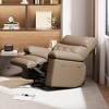 Manual Recliner Chair,360 Degree Swivel Single Sofa,Pu Leather Cozy Lounge Chair,Wide Single Recliner Chair with Side Pocket for Nursery,Bedroom - 3 of 4
