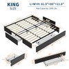 Coucheta Platform Bed Frame - 3 Storage Drawers, Faux Leather Upholstered, Wood Slats, No Box Spring, Easy Assembly - 2 of 4