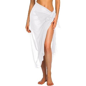 Ekouaer Women Sarong Swimsuit Coverups Chiffon Long Bikini Wraps Sheer Beach Bathing Suit Cover Up - 1 of 4