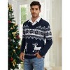 Mens Ugly Christmas Sweaters Shawl Collar Knitted Long Sleeve Pullover Jumpers - 2 of 4