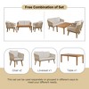 4-Piece Outdoor Patio Solid Wood Conversation Sofa Set with Coffee Table - 2 of 4