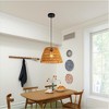 DORESshop 3-Pack1-Light Farmhouse Boho Pendant Light with Natural Woven Shade No Bulbs Included for Dining Room or Entryway - 4 of 4