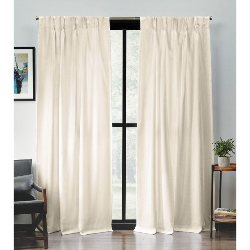 Exclusive Home Loha Light Filtering Pinch Pleat Curtain Panel Pair, 1 of 5
