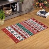 Washed Back Folded Printed Christmas Rug, Low Pile Non-Shedding Carpet for Living Room & Bedroom, Foldable Floor Mat Holiday Decor - 3 of 4