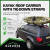 Elevate Outdoor T-Rack Kayak Roof Carrier Rack with 2 98" Safety Tie-Down Straps - 2 of 4