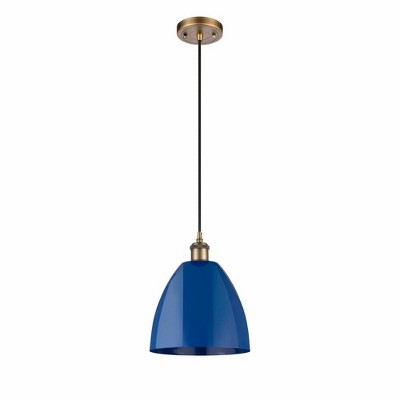 Plymouth Dome - 1 Light Cord Hung Mini Pendant In Industrial Style-12.88 Inches Tall and 9 Inches Wide