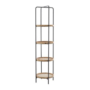 Olivia & May 63.50" Traditional Wood Shelving Unit 4-Tier Brown : Metal Frame, No Assembly Required - 1 of 4