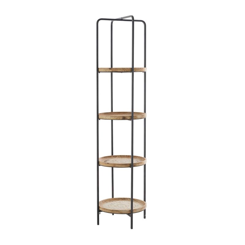 63.50&#34; Traditional Wood Shelving Unit 4-Tier Brown - Olivia &#38; May, 1 of 7