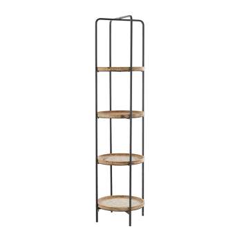 63.50" Traditional Wood Shelving Unit 4-Tier Brown - Olivia & May