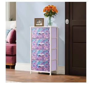 Dresser with 4 Drawers ,Fabric Storage Tower, Organizer Unit for Living Room, Hallway, Closets,Sturdy Steel Frame, Wooden Top - 1 of 4