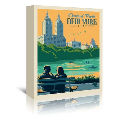 Nyc Central Park Bench by Anderson Design Group Wrapped Canvas - Americanflat - 5" x 7"