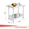 Stainless Steel Table, Heavy-Duty Metal Commercial Prep Table with Open Storage Racks for Restaurant Kitchens, Home, Hotels, Food Preparation - 2 of 4