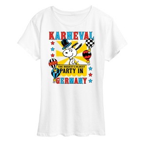 Women's - Peanuts - Karneval Biggest Oldest Party Germany Short Sleeve Graphic T-Shirt - 1 of 4