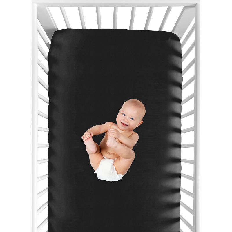 Sweet Jojo Designs Gender Neutral Unisex Baby Fitted Crib Sheet Boho Stitch Black, 5 of 7
