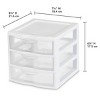 3 Drawer Unit, Clear Plastic Countertop or Desktop Drawers, White - 2 of 4