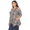 Plus Size Snake Print Cold Shoulder Tunic - 2 of 4