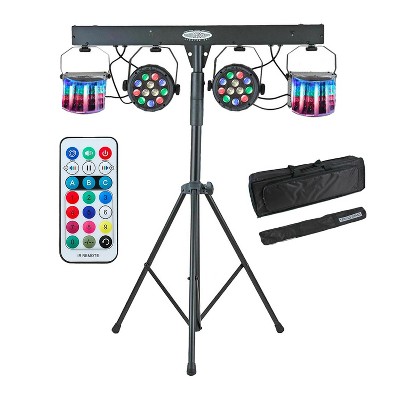 Novelty Lights Dj Gigbar Rgb Multicolor Led Portable Booth Stage Lighting  Sound Activated Dmx Party Wedding Light Set : Target