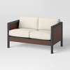 Bryant 2pc Faux Wood Patio Loveseat & Coffee Table - Gray/Natural - Threshold™: Steel Frame, Weather-Resistant - 3 of 4