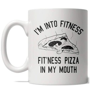 Crazy Dog T-Shirts Fitness Pizza Mug Funny Workout Health Italian Food Coffee Cup - 11oz - 1 of 4