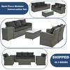ELJGET Patio Furniture Set, 5 PCS Wicker Outdoor Conversation Set with 2 Coffee Tables for Backyard, Poolside, Garden - 4 of 4