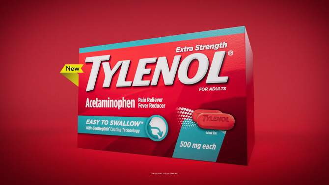 Tylenol Extra Strength Acetaminophen - Easy to Swallow Pain Reliever Caplets - 24 ct, 2 of 10, play video