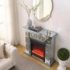Coolbibila Modern Indoor Silver Diamond Mirrored Electric TV Fireplace Cabinet,Freestanding Home Office Fireplace with Remote Control and Finish - 2 of 4