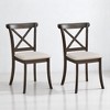 Set of 2 X-Back Dining Chairs, Upholstered Fabric Side Chairs with Rubber Wood Frame for Dining Room or Kitchen, Modern Farmhouse Style - 2 of 4