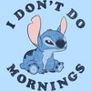 Men's Lilo & Stitch I Don't Do Mornings Light Blue T-Shirt - 2 of 4