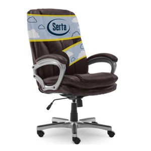 Serta Executive Big&Tall Office Chair: Puresoft Faux Leather, Roasted Chestnut, 350 lbs Capacity - 1 of 4